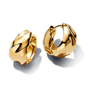 PANDORA ESSENCE pozlátené náušnice zvlnené kruhy 263874C00